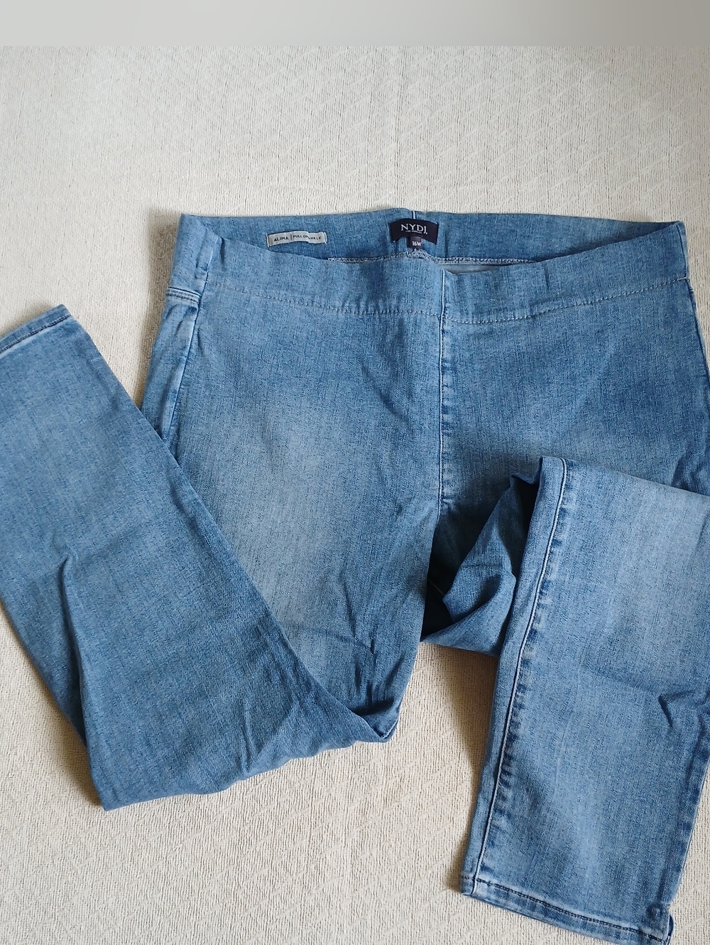 nydj ♡ pull on ankle aline jeggings 16w light wash plus jeans coastal minimalist